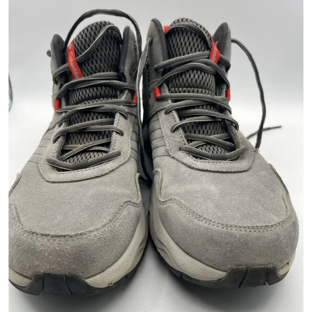 Columbia Trailstorm Mid Hiking Shoes Mens 11.5 Gray Red Omni Grip Boots